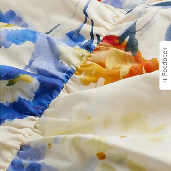 Express Floral V-Neck Flutter Sleeve Ruched Top Multi-Color For Women's Small - Picture 8 of 13